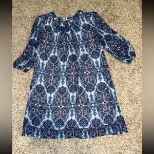 Gorgeous women’s fully lined sz large long sleeve dress with elastic cuffs EUC